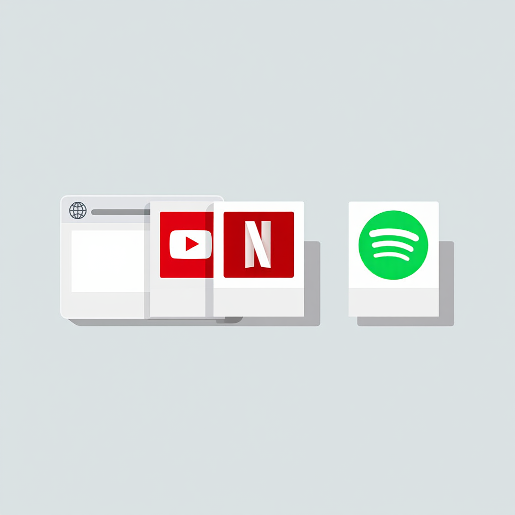 Browser tabs with brand favicons