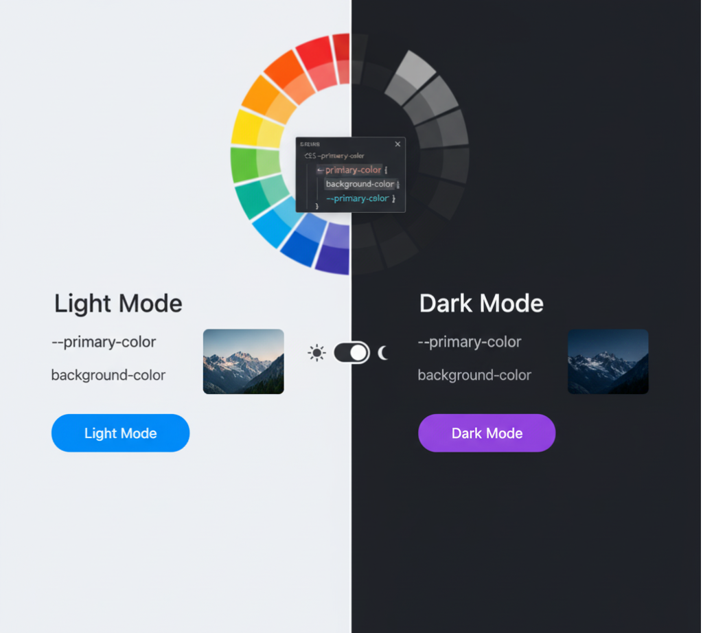 Dark mode theming variables